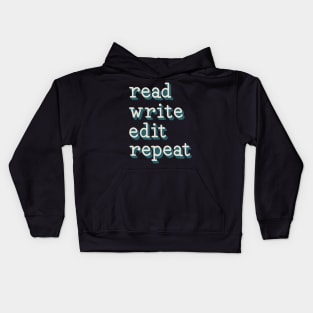 read write edit repeat (light) Kids Hoodie